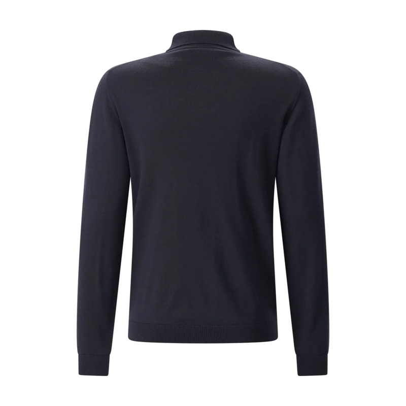 Roberto Collina Polo Longsleeve aus Merinowolle dunkelblau(Image 5)