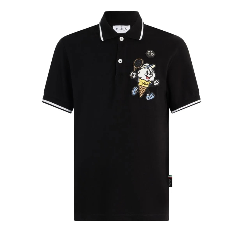 Philipp Plein T-Shirt Polo T-Shirt Gelato Monsters schwarz