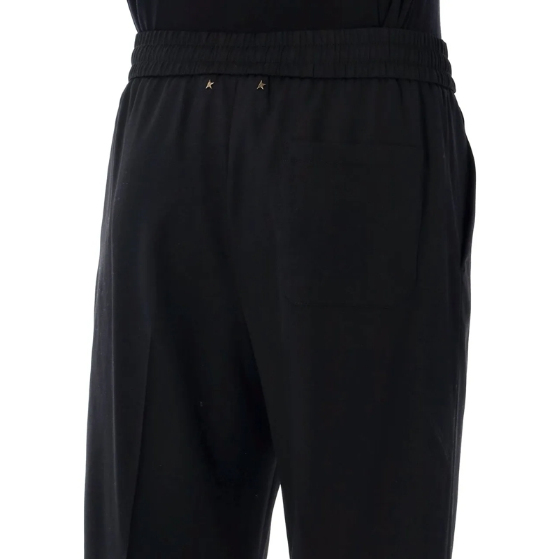 Golden Goose Freizeithose Relaxed-Fit Hose aus Fleece-Wolle Schwarz(Image 5)