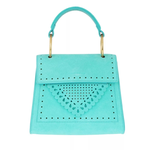 Coccinelle Lace Handle Bag Turquoise Satchel