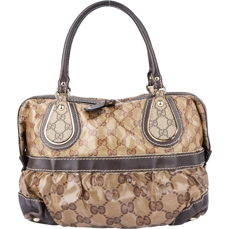 Gucci Schultertasche Gucci GG Monogram Crystal Handbag braun