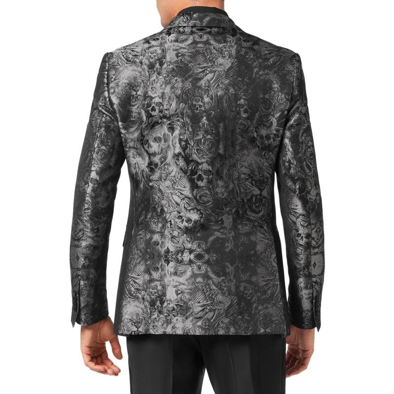 Philipp Plein Blazer Einknopf-Blazer Slim Fit Gothic Plein Mit Schmucks schwarz(Image 2)