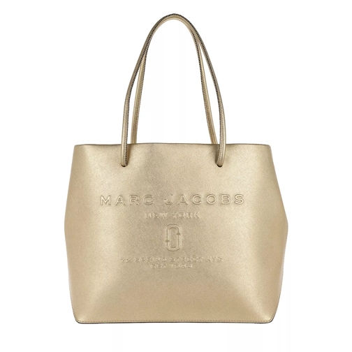 Marc Jacobs Logo Shopper East-West Tote Leather Gold Rymlig shoppingväska