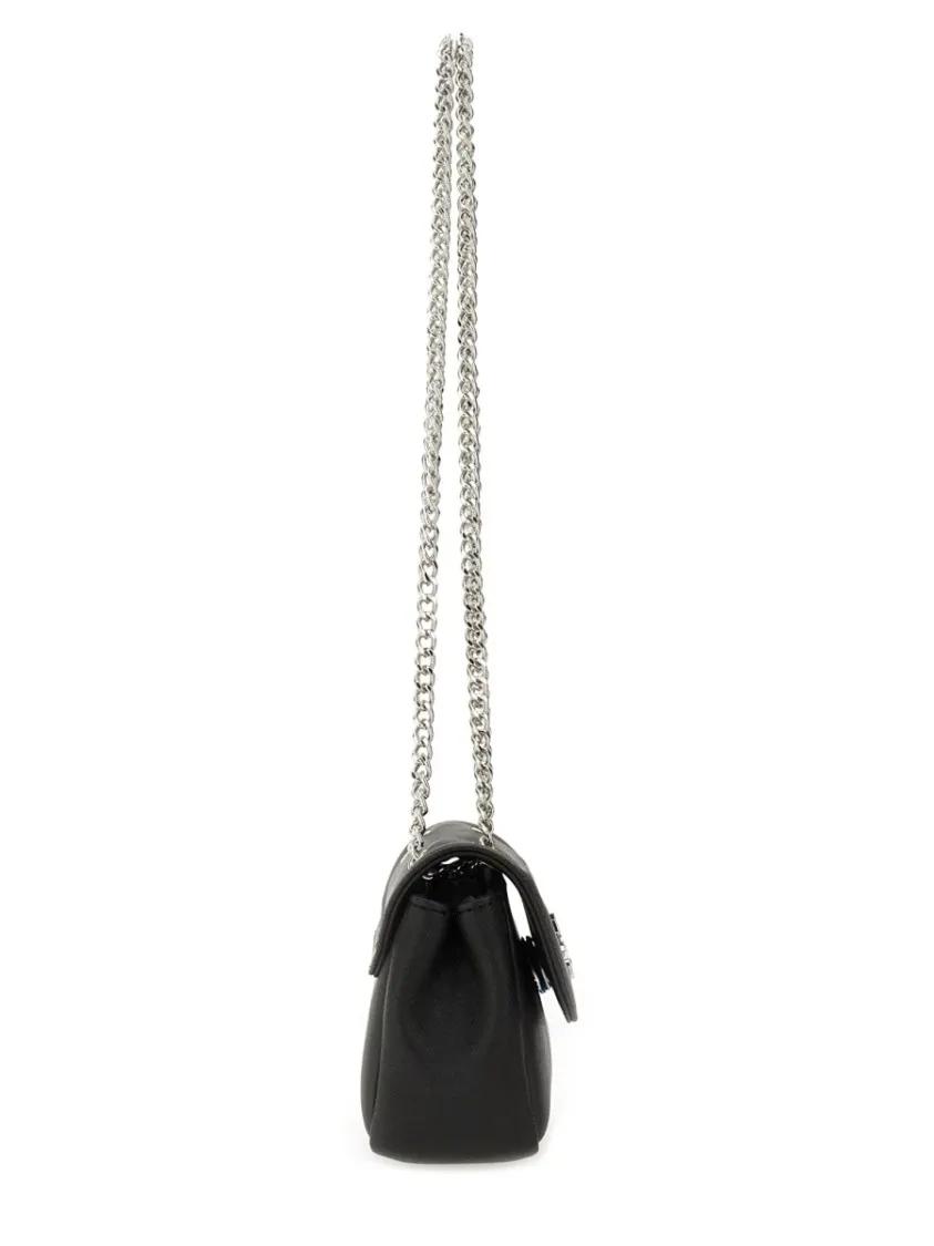 Vivienne Westwood Hobo bags Compact Black Handbag With Chain Strap in zwart