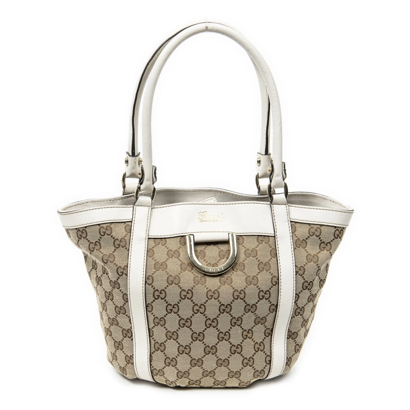 Gucci Crossbody Bag Small D Ring Bucket Tote offwhite