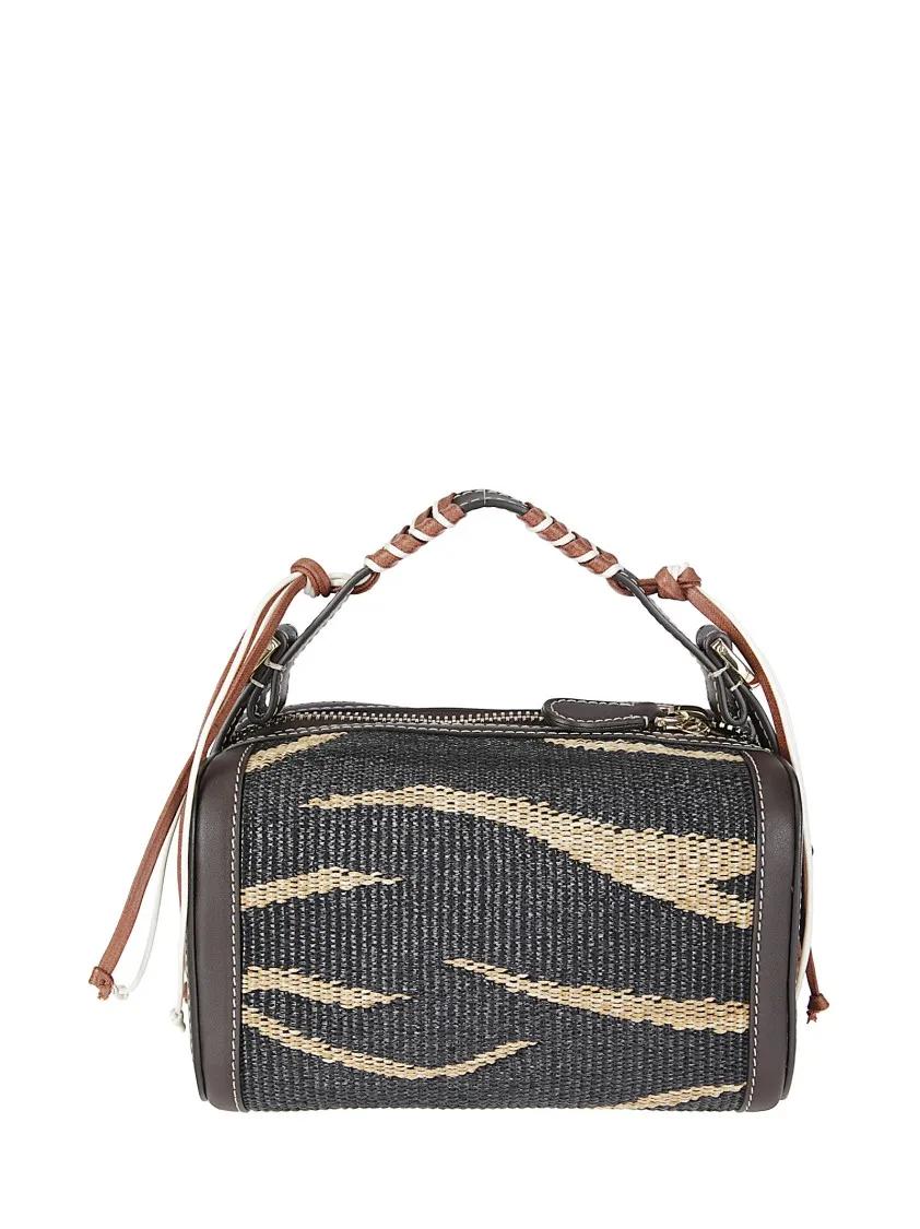Cuba Lab Hobo bags Handbag In Leather And Raffia in bruin