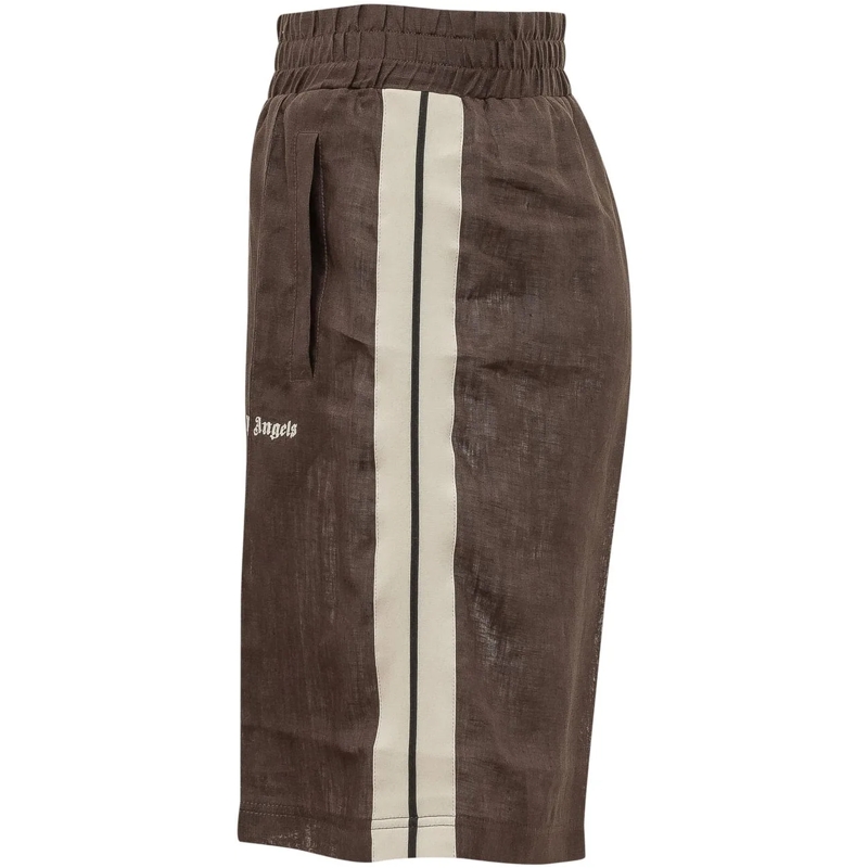 Palm Angels Shorts Shorts con Vita Elasticizzata e Logo braun(Image 3)
