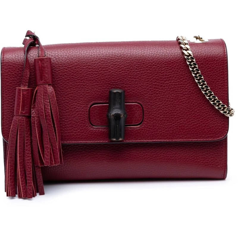 Gucci Sac à bandoulière Medium Leather Miss Bamboo Crossbody rot