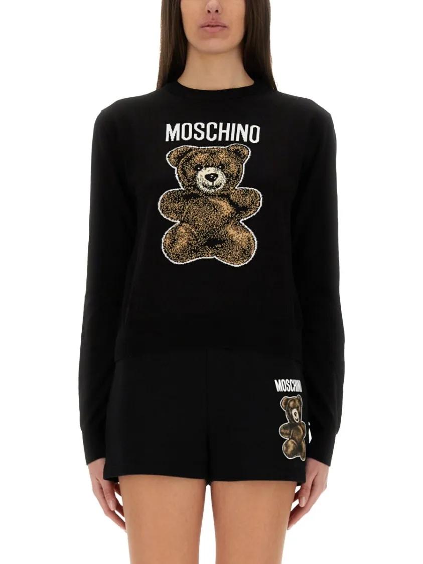 Thumbnail - Moschino - Teddy Bear Sweater - Größe 42 - schwarz