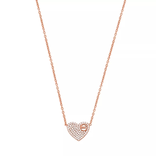 Michael Kors Pavé Heart Necklace 14k Rose Gold-Plated Sterling Silver Collier court