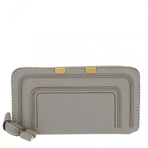 Chloé Zip Wallet Leather Cashmere Grey Portemonnaie mit Zip-Around-Reißverschluss