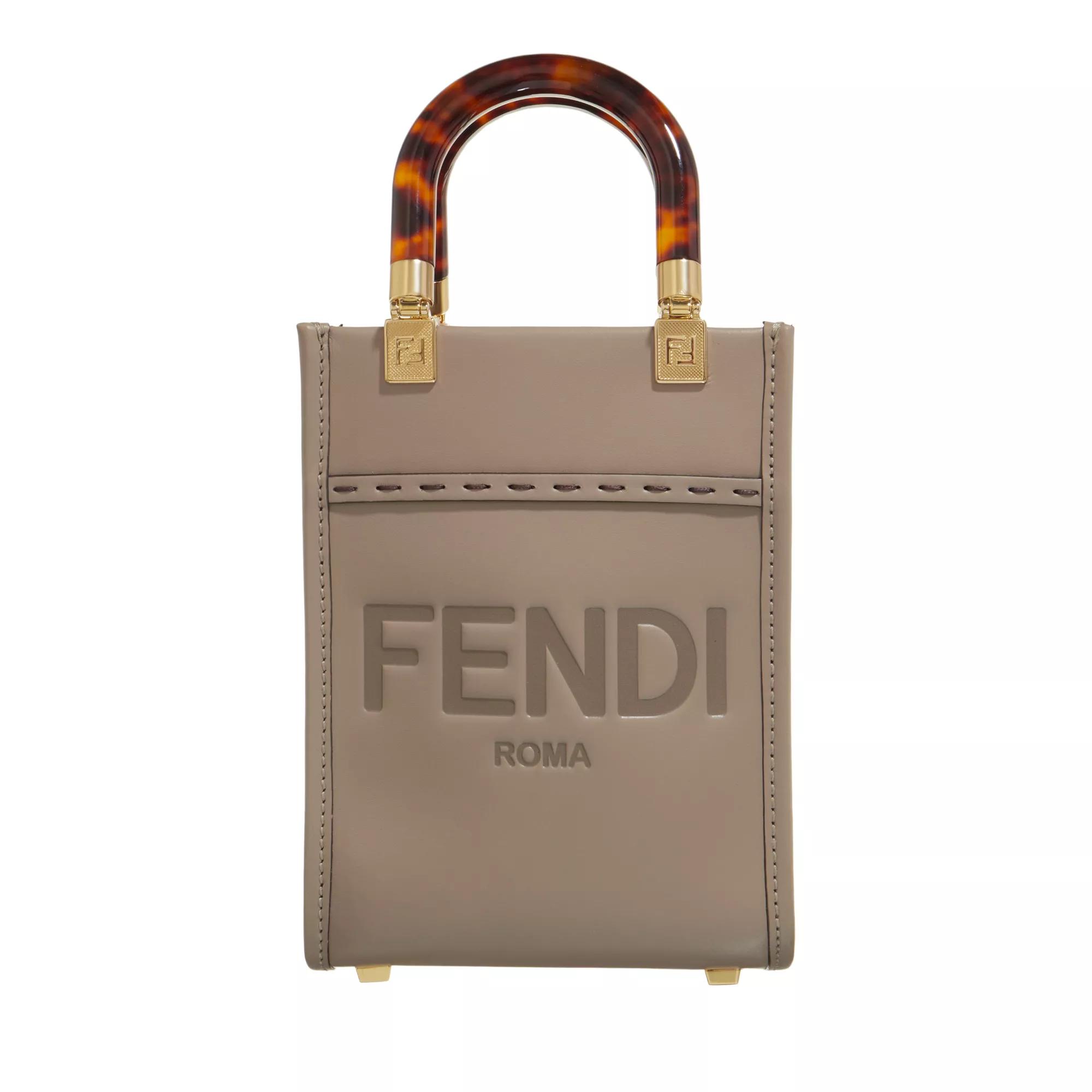 Fendi Tote - Mini Sunshine Logo Shopper - Gr. unisize - in Taupe - für Damen