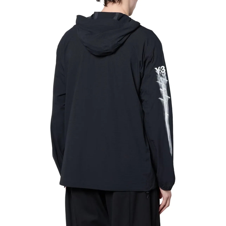Y 3 Running Logo Ripstop Hooded Jacket schwarz Daunenjacken