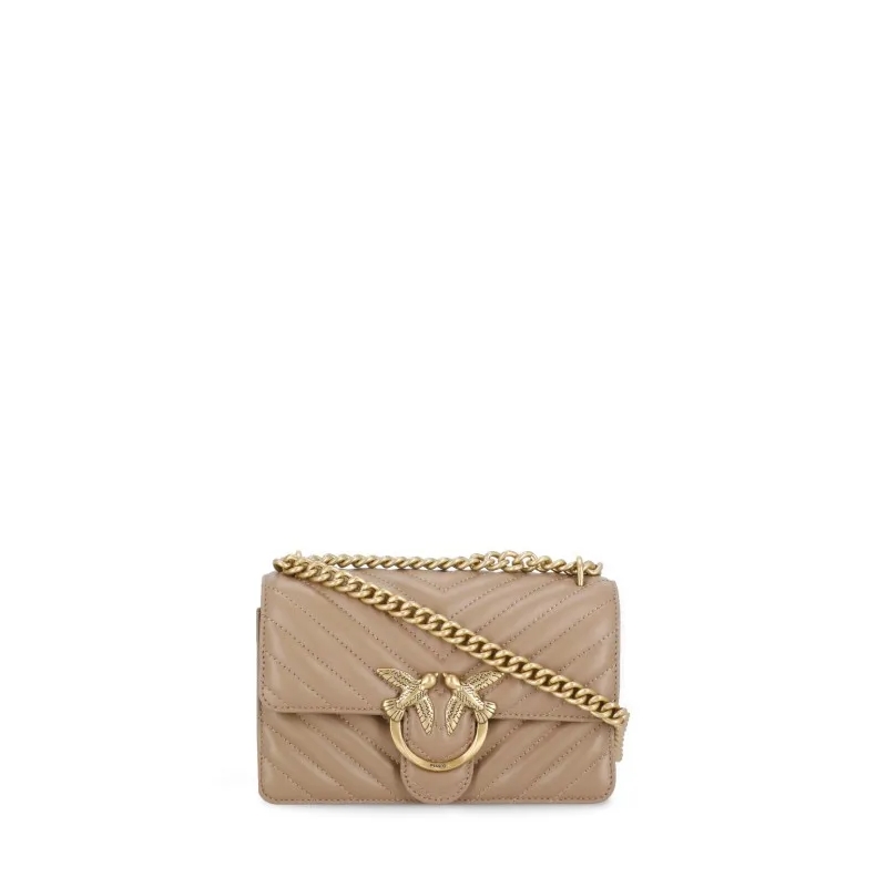 Pinko Minitasche Love One Mini Dc Biscotto Zenzero-Antique Gold