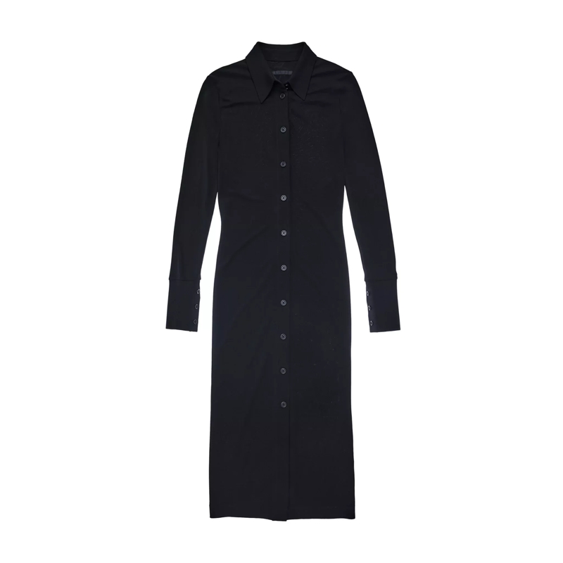 Helmut Lang Robe midi Blusenkleid in Midi-Länge 47701883421018 Schwarz