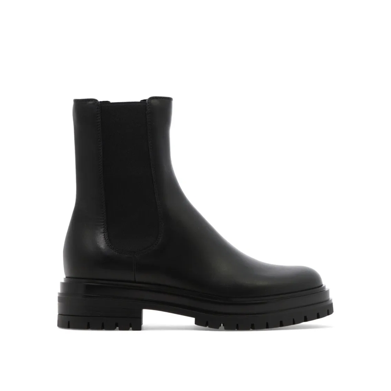 Gianvito Rossi Laarzen Black Leather Ankle Boots Black