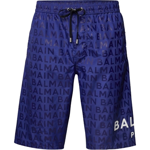 Balmain  All-over Logo Surfer Swim Shorts blau