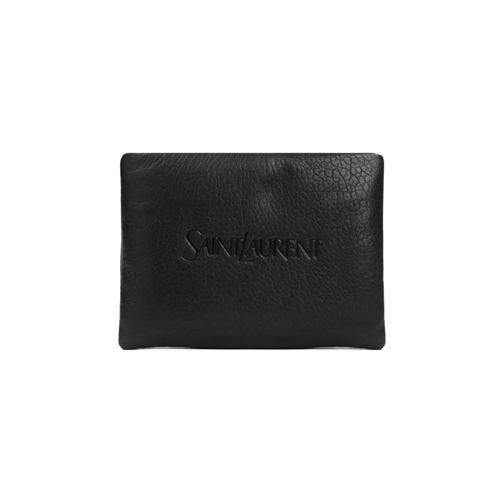 Saint Laurent Black Logoed Leather Pouch Black Pochette