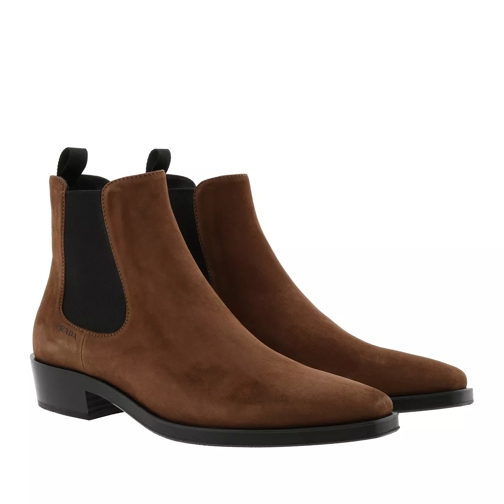 Prada Brushed Calf Leather Booties Bruciato Ankle Boot