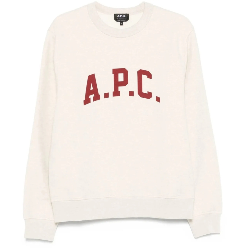 A.P.C.  sweater beige logo bordeaux beige