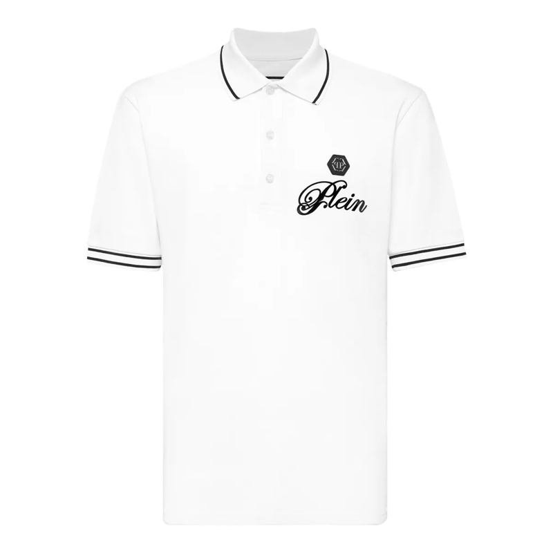 Philipp Plein Top Poloshirt Ss Signature weiss