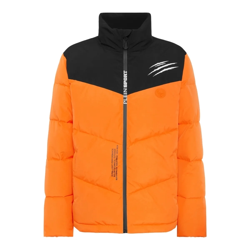 Plein Sport Lederjacke Puffer Jacket Scratch orange
