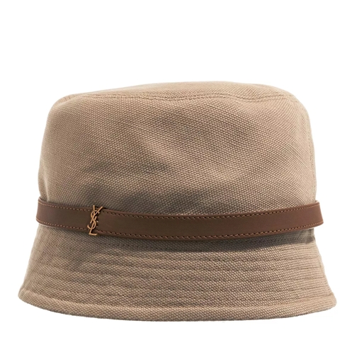 Saint Laurent Fischerhut Cassandre Bucket Hat Beige / Light Brown