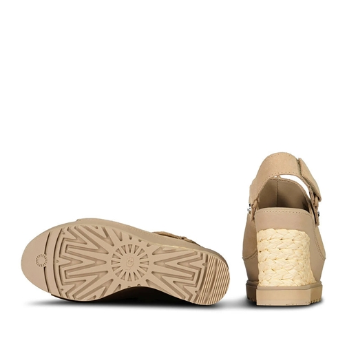 UGG Hoge Hak Plateauschuh Abbot Slide Beige