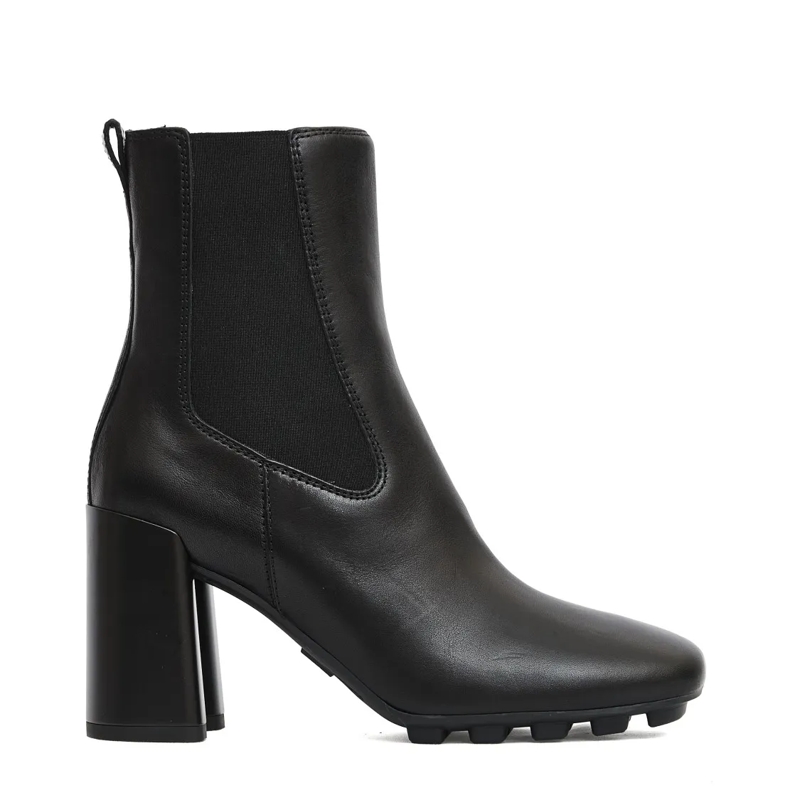 Hogan Bottes Chelsea Black Leather 85Mm Ankle Boot Black