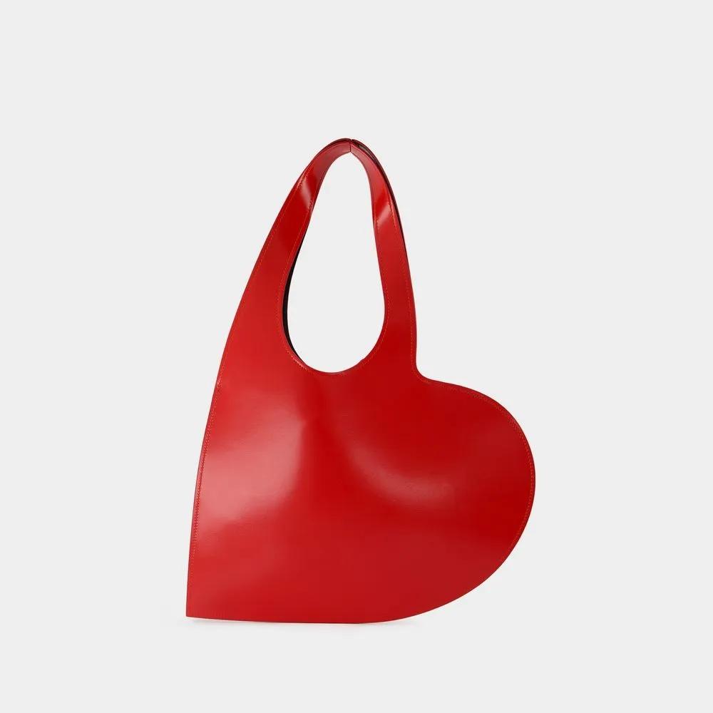 Coperni Totes Mini Heart Shopper Bag Leather Red in rood