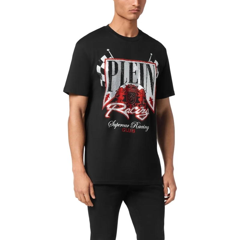 Philipp Plein T-Shirt T-Shirt Racing Mit Schmucksteinen schwarz(Image 8)
