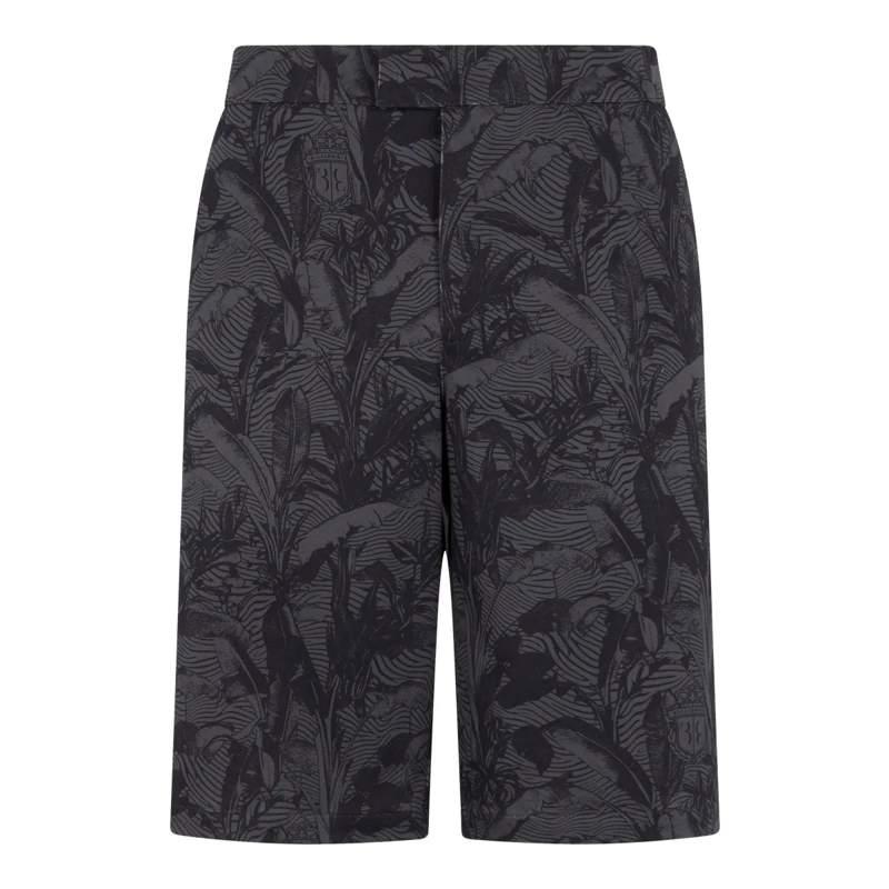 BILLIONAIRE Hose Shorts Palms All-Over schwarz