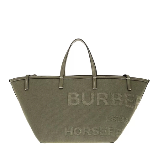 Burberry Horseferry Tote Bag Linen Dark Fern Green Rymlig shoppingväska