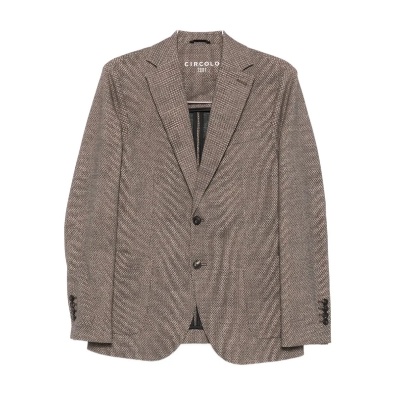 CIRCOLO 1901 Blazer Textured Brown Blazer With Classic Two-Button Fron Brown