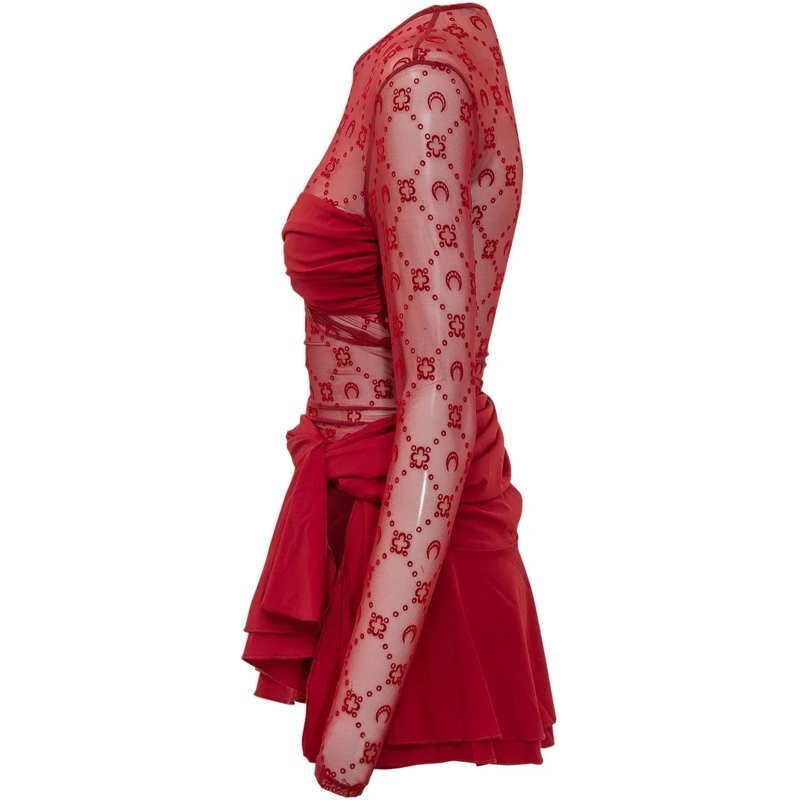 Marine Serre Mini-robe Moonogram Mini Dress rot(Image 3)