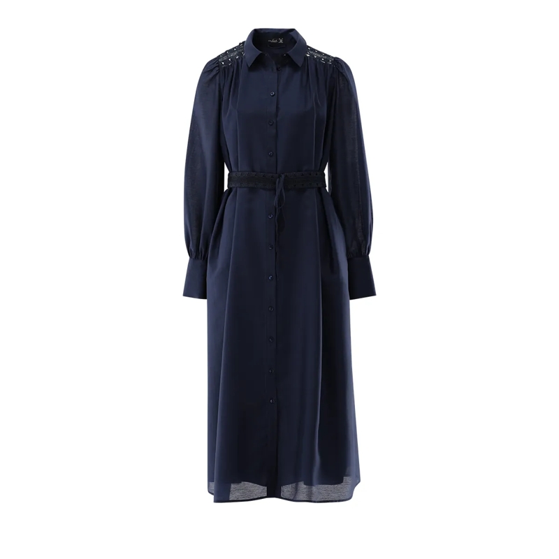 VAN LAACK Maxikleid Kleid Modern Fit Uni dunkel-blau