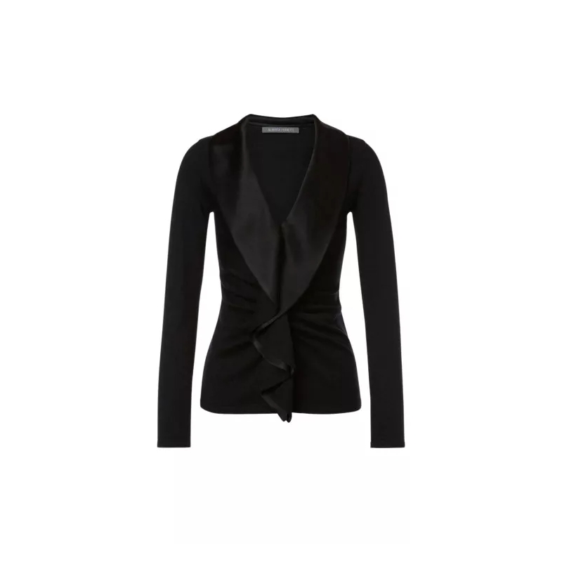 Alberta Ferretti  Black V-Neck Sweatshirt Black