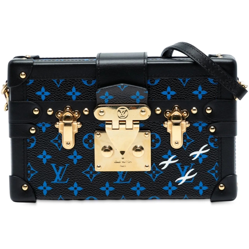 Louis Vuitton Schultertasche Monogram Petite Malle schwarz