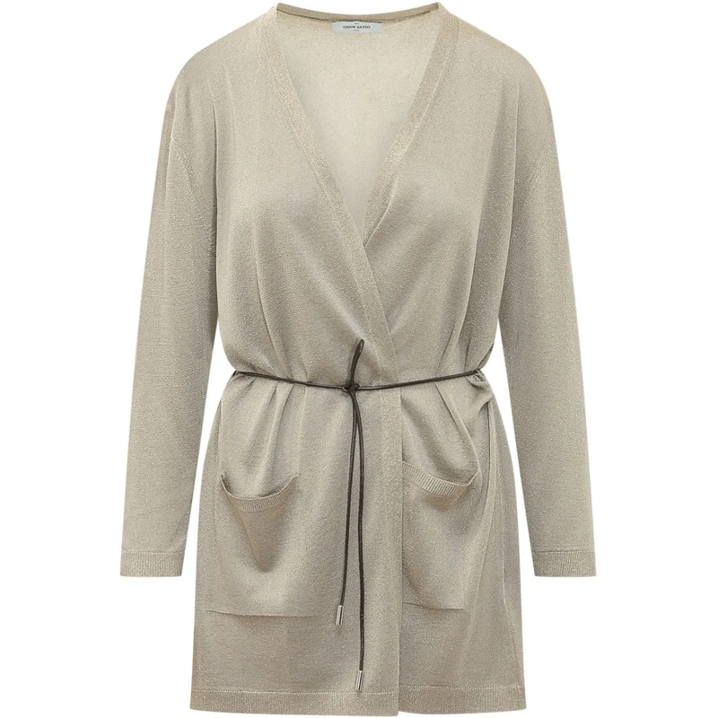 Gran Sasso  Cardigan Lungo con Tasche taupe