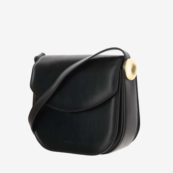 Jil Sander Coin Medium Shoulder Bag Black Schultertasche