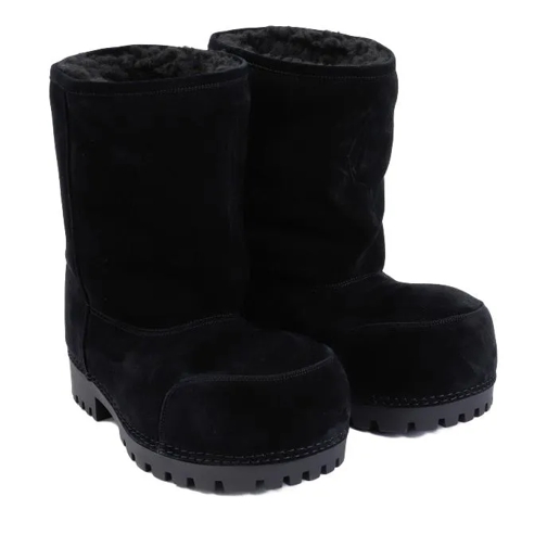 Balenciaga Alaska Fur Low Boots Black Laars