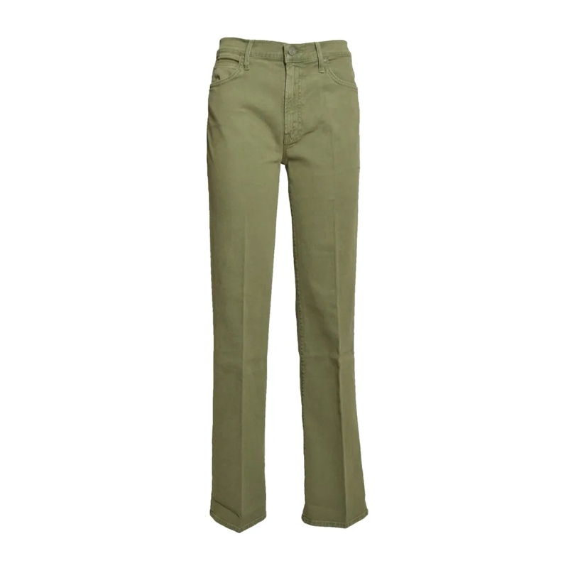 Mother Jeans The Kick It Jeans In Olive Green Denim Green