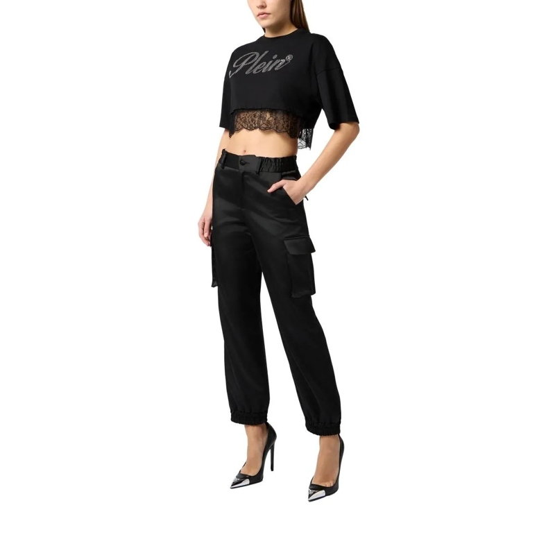 Philipp Plein Top Cropped T-Shirt Lace schwarz(Image 2)