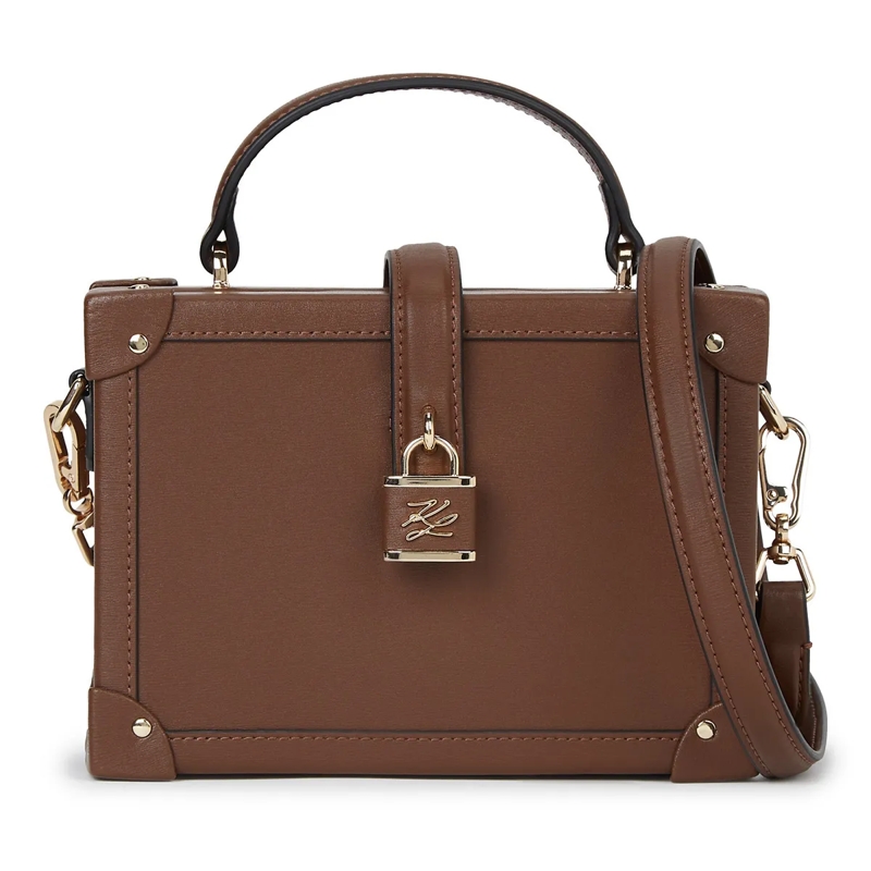 Karl Lagerfeld Crossbody Bag K/Autograph Trunk Bag mit Vorhängeschloss braun