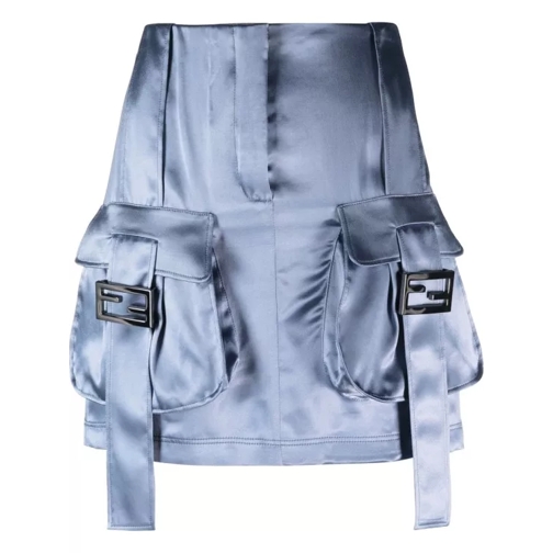 Fendi Satin Baguette Skirt Blue 