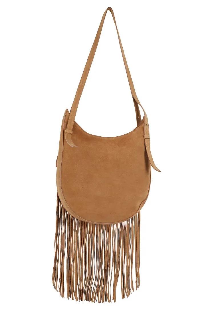 Coperni Hobo bags Suede Fringed Hobo Belt in bruin