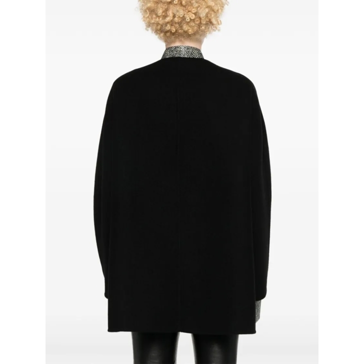 ポンチョ・ケープ Ermanno Scervino Rounded Black Wool Cape Wool cape - ERMANNO SCERVINO - Giordano Boutique