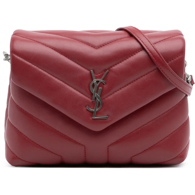 Saint Laurent Schultertasche Toy Matelasse Leather Monogram LouLou Crossbody rot
