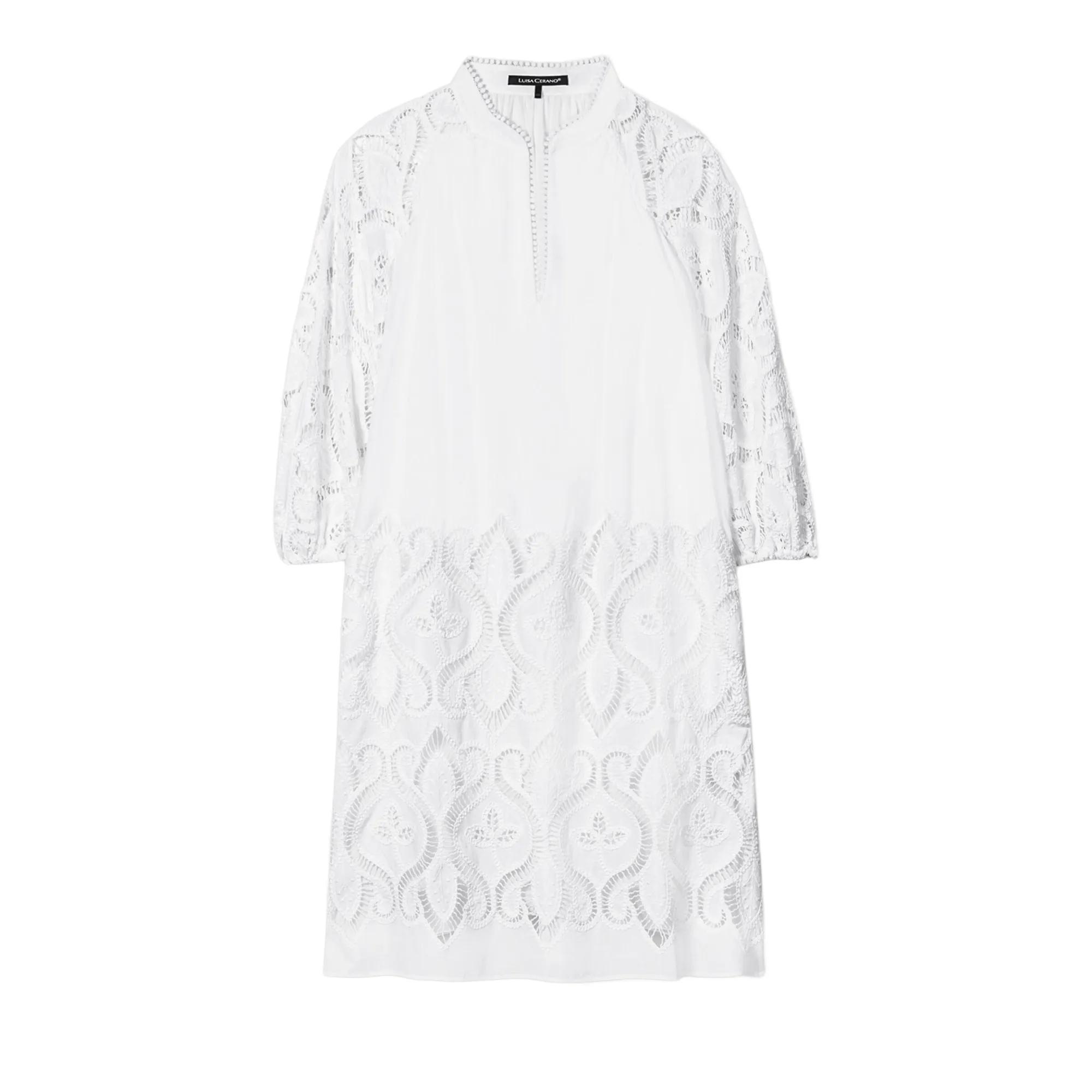 Thumbnail - Luisa Cerano - Kleid mit Lochstickerei - Größe 44 - white