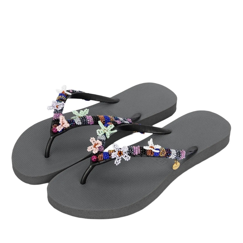 UZURII Flip Flops Zehentrenner Las Dalias Blue silber